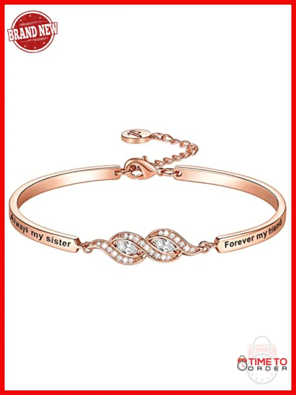 Sister Bangle Bracelet Engraved Friendship Jewelry Gift for Women Birthday